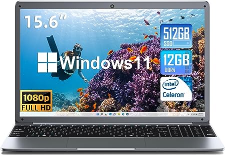 SGIN Windows 11 Laptops, 15.6 Inch 12GB DDR4 512GB SSD Laptop Computer with Intel Celeron N5095 Processor(Up to 2.9GHz), FHD 1920x1080 Display, Bluetooth 4.2, WiFi, Webcam, USB 3.0