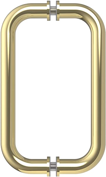 C.R. LAURENCE BM8X8BR CRL Polished Brass 8" BM Series Tubular Back-to-Back Pull Handle