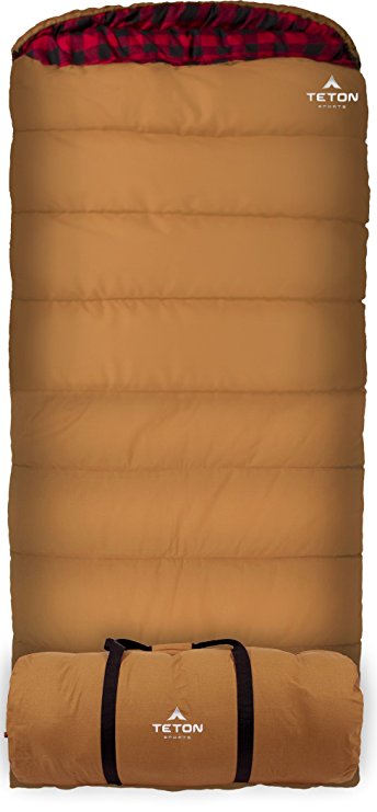 TETON Sports Deer Hunter Sleeping Bag; Warm and Comfortable Sleeping Bag Great for Fishing, Hunting, and Camping