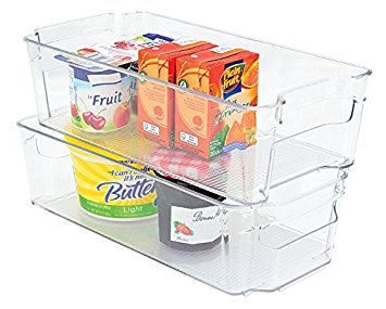 Stackable Storage Bin | Freezer Basket | Stackable Food Container or Storage | Refrigerator, Freezer or Cabinet - 12.25 x 6 x 3.5 inches | One Bin