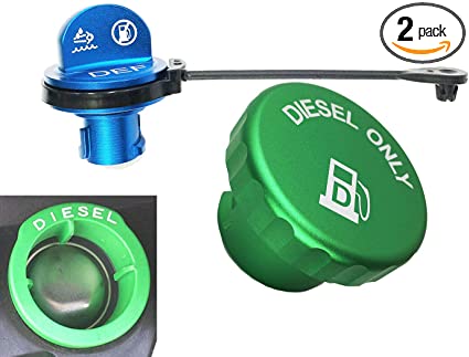 DIESEL Only for 2019 2021 Dodge Ram green diesel fuel cap. And DEF Cap. The aluminum fuel tank cap is magnetic