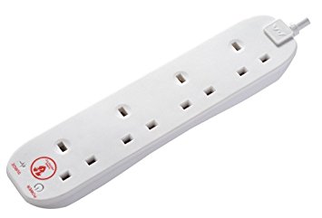 Masterplug SRG44N-MP 4 m 13 A Fused Surge Protected Extension Lead - White