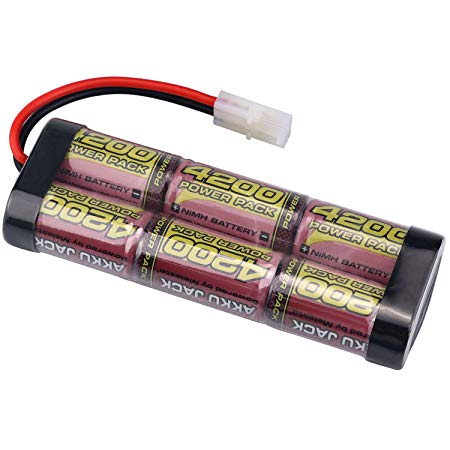 MELASTA 7.2V 4200mAh Flat NiMH High Power Rechargeable Battery Packs with Tamiya Connector for RC Cars