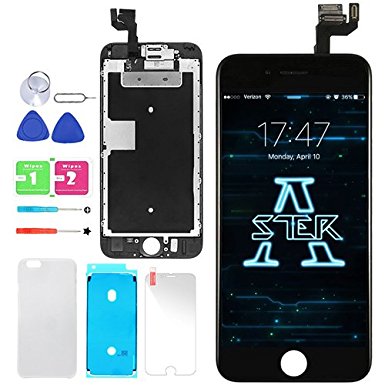 Full Assembly LCD Touch Screen Replacement Set for 4.7 iPhone 6s (Touch Digitizer Assembly   Facing Proximity Sensor   Ear Speaker   Front Camera   Repair Tools) Black