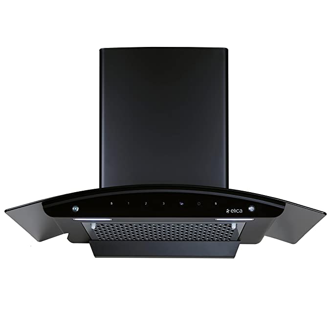 Elica 90 cm 1200 m3/hr Filterless Auto Clean Chimney (FL 900 SLIM HAC MS NERO, Motion Sensor Control, Black)