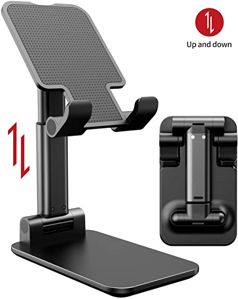 iWALK Adjustable Cell Phone Stand, Fully Foldable Desktop Phone Holder Cradle Dock Holder,Tablet Stand for iPhone 11 X Xr Xs max,Mobile Phone Mount for Desk Compatible with All Smartphone/iPad/Kindle