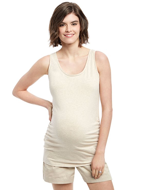 Motherhood Side Ruched Scoop Neck Maternity Tank Top