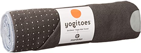 Yogitoes Manduka Yoga Towel for Mat, Non-Slip and Quick Dry for Hot Yoga with Rubber Bottom Grip Dots, 68 Inch Long, Thin and Lightweight
