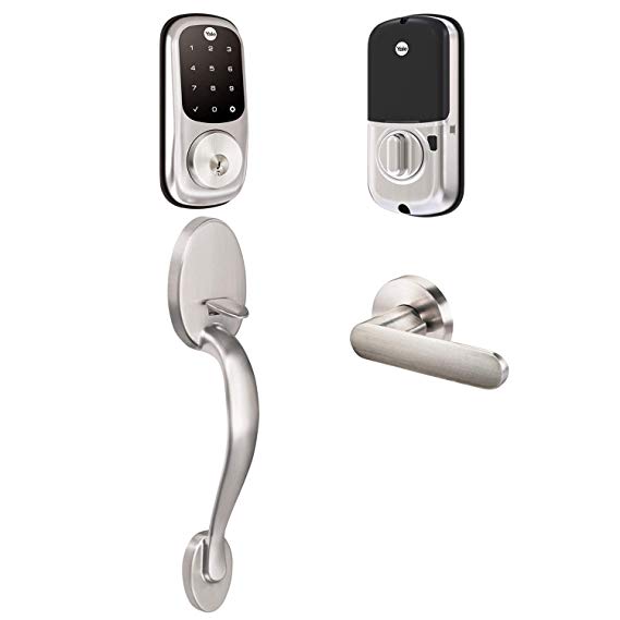 Yale Security B-YRD226-ZW-JX-619 Yale Assure Lock Z-Wave with Jamestown Works with Ring Alarm, Smartthings, and Wink Smart Touchscreen Deadbolt with Matching Handleset, Satin Nickel