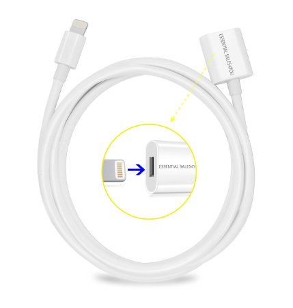 BEST HIGH QUALITY Lightning Extension Cable for Apple Pencil , iPhone 6, 6S, 6S Plus , iPad Pro, 5S 5SE, Sync Data / Charger , Male to Female 8-Pin , Dock Connector Extender ( 3.3 Ft / 1 meter )