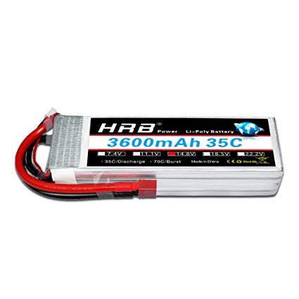 HRB 4S 14.8v 3600mAh 35C RC Lipo Battery with Deans Style T Plug for RC Evader BX Car, RC Truck, RC Truggy RC Airplane UAV Drone FPV