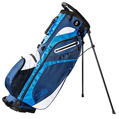 IZZO Lite Stand Golf Bag - Black, Red, Green or Blue - lite carry golf bag, walking golf bag, ultra light perfect for carrying on the golf course, with dual straps for easy to carry golf bag.