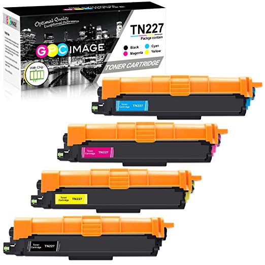 GPC Image Compatible Toner Cartridge Replacement for Brother TN227 TN-227 TN227bk TN223 fit for HL-L3210CW HL-L3230CDW HL-L3270CDW HL-L3290CDW MFC-L3710CW MFC-L3750CDW MFC-L3770CDW Printer (4 Pack)