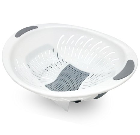 Trap Door Colander Kitchen Gadget Perfect For Straining Draining and Serving Pasta and other food