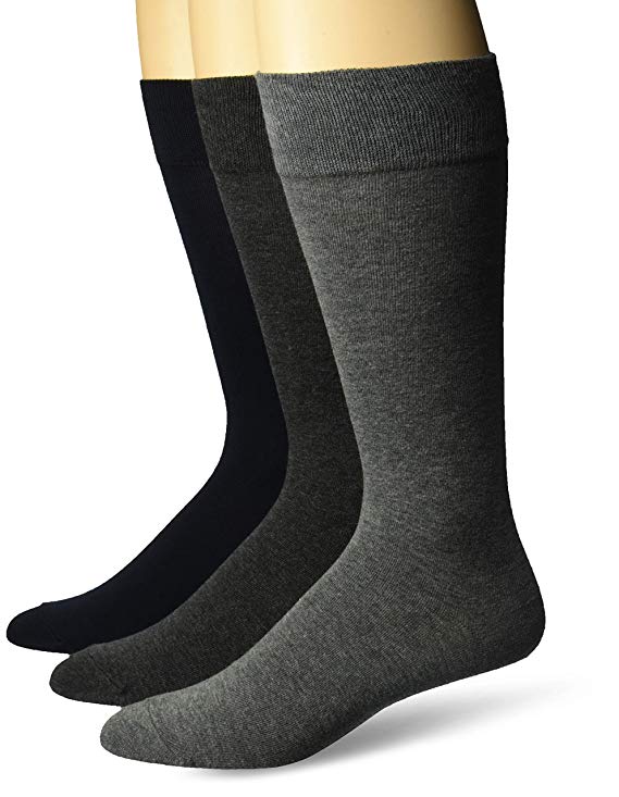 BUTTONED DOWN Men's 3-Pack Pima Cotton Dress Socks