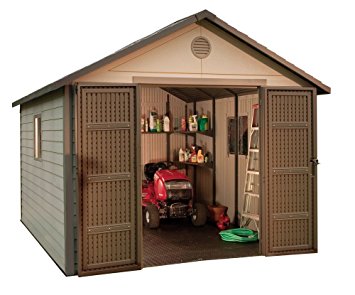 Lifetime 6433 Outdoor Storage Shed with Windows, 11 by 11 Feet