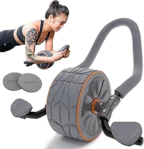 DMoose Fitness Ab Roller Wheel with Elbow Support & 2 Knee Pads - Abdominal Trainer Roller for Core Workout - Perfect Abs Workout Equipment for Home and Gym - Flex Exercise Roller for Men and Women