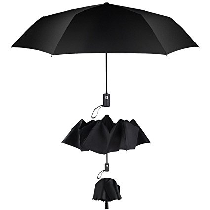GACHI Automatic Travel Umbrella Teflon 190T Canopy Windproof Umbrella Strong Waterproof Auto Open Close Portable and Mini Lightweight for Easy Carrying Compact Durability Umbrella