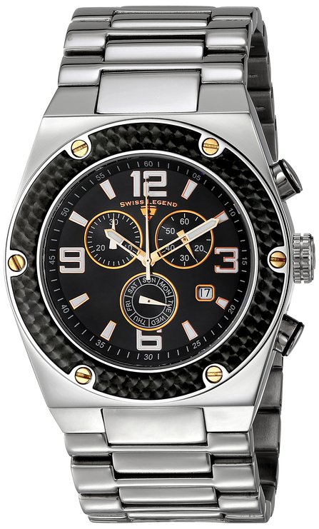 Swiss Legend Men's 40025P-11-BB-RA Throttle Analog Display Swiss Quartz Silver Watch