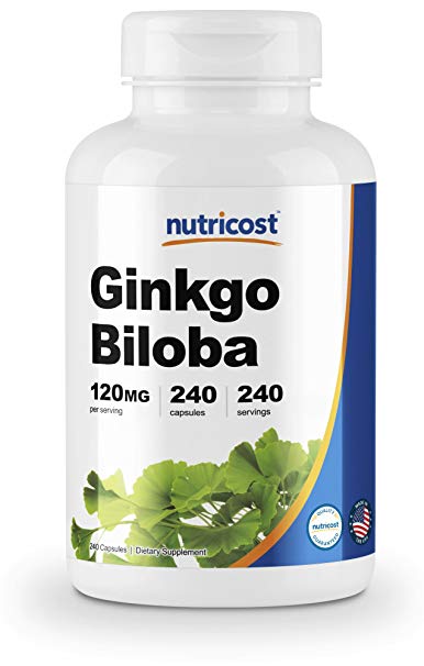 Nutricost Ginkgo Biloba 120mg, 240 Capsules - Extra Strength Ginkgo Biloba Extract - Gluten Free & Non-GMO