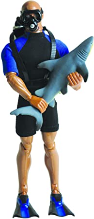 Wild Republic Male Reef Diver Action Figure, Shark Toys, Toy Aquarium, Ocean Party Supplies, 5-Pieces