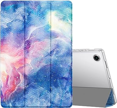 MoKo Case Fits Samsung Galaxy Tab A8 10.5 inch 2022 (SM-X200/SM-X205/SM-X207), Slim Case Trifold Stand with Auto Sleep/Wake Function and Soft TPU Translucent Frosted Back Cover, Dreamy Nebula