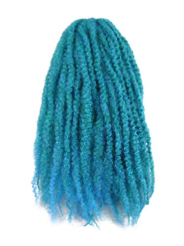 CyberloxShop® Marley Braid Afro Kinky Hair Petrol Blue Ombre Transitional