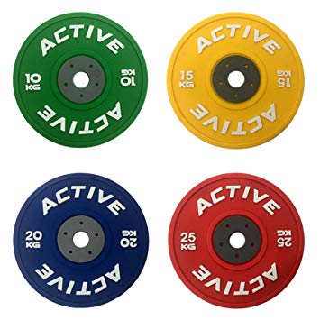 Active Bumper Plate Drink Coaster Set (4 Pack) - for Fitness, Weightlifting, WOD Athletes