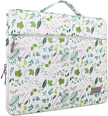 MoKo 13-13.3 Inch Laptop Sleeve Case Compatible with MacBook Air 13-inch Retina, MacBook Pro 13", HP Dell Acer Lenove Notebook Computer, Protective Carrying Bag with Pocket, Green Leaf