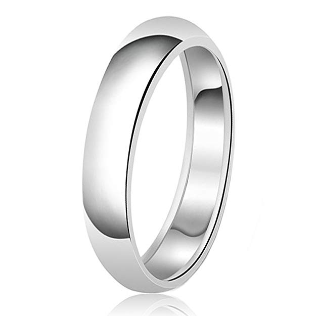 5mm Classic Sterling Silver Plain Wedding Band Ring
