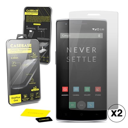 Casebase Premium Tempered Glass Screen Protector Twin Pack for Oneplus One