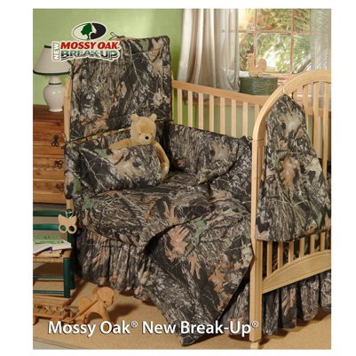 Mossy Oak New Break Up Camo - 4 Piece Crib Set includes (Crib Fitted Sheet, Crib Bumper Pad, Crib Headboard Pad, and Crib Comforter)- Save Big By Bundling!