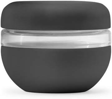 W&P Porter Seal Tight Glass Lunch Bowl Container w/Lid | Charcoal 16 Ounces | Leak & Spill Proof, Soup & Stew Food Storage, Meal Prep, Airtight, Microwave and Dishwasher Safe, BPA-Free Glass