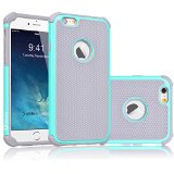 iPhone 6S Case TekcooTM Tmajor Series iPhone 6  6S 47 INCH Case Shock Absorbing Hybrid Best Impact Defender Rugged Slim Cover Shell w Plastic Outer and Rubber Silicone Inner TurquoiseGrey