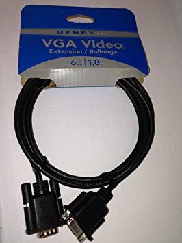 Dynex PC Monitor VGA Extension Cable - 6ft (1.8M)!