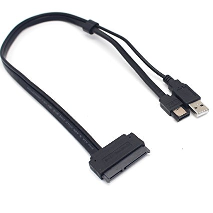 Rerii 2.5'' Hard Disk Drive SATA 22Pin to eSATA Data USB Powered Cable Adapter