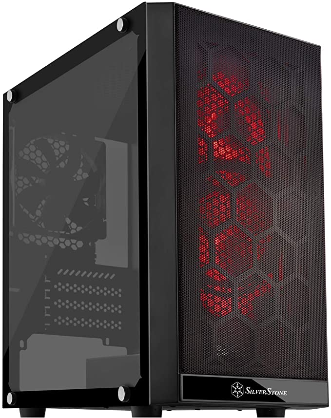 Silverstone SST-PS15B-RGB - Precision Mini Tower Micro ATX Computer Case, Tempered Glass, RGB, Black