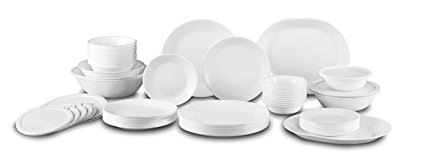 Corelle Livingware 74 Piece Dinnerware Set with Storage Lids, Service for 12, White