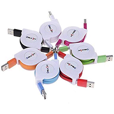 Sudroid 1M 3Ft 7 Pack of Retractable Micro USB Fast Charging Data Cables for Galaxy S6 S3 S4 Note 4 Mega, HTC One, Lumia, Xperia Z