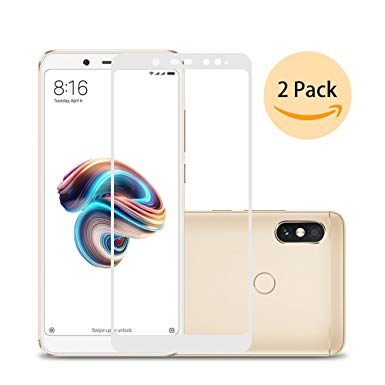 Xiaomi Redmi Note 5 Screen protector,Laerion[Strengthen Twice Version][2Pack]Full Adhesive Coverage Tempered Glass Screen Protector With 9H Anti Scratch HD Bubble Free Protective Film For Redmi Note 5