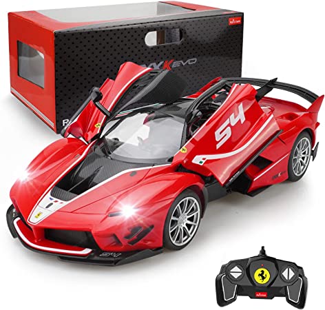 ZMZ Ferrari 1/18 Scale RC Car DIY Kits to Build, 2.4G GHz Ferrari FXX EVO Model Car Kits, DIY Build Gift Ideas for Remote Control Car for Boys & Girls & Adult (92pcs Building kit)