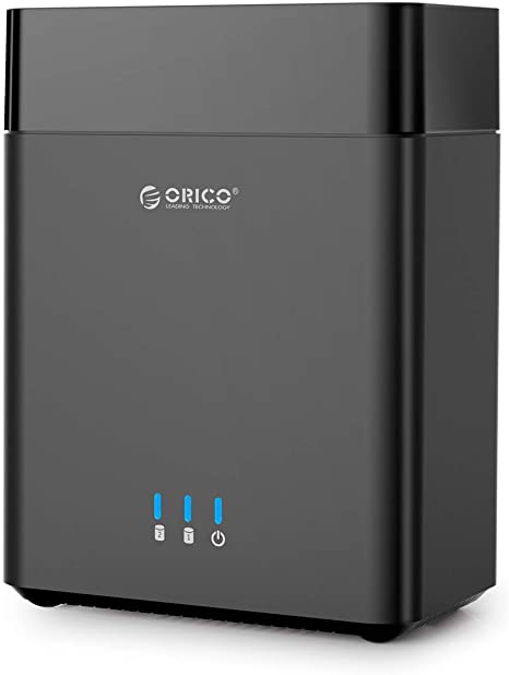 ORICO USB3.1 Type C 5 Gbps 3.5 inch Docking Station Tool Free 2 Bay Magnetic Type External Hard Drive Enclosure SATA3.0 Support 2x10TB with 12V4A Power Adapter Compatible with Windows/Mac/Linux