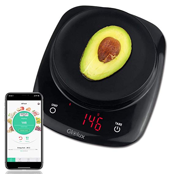 Smart Food Scale Kitchen Scale Nutrition Scale with Nutritional Calculator Calorie Counting and Diary Nourish Tracker Pull Over Coffee Scale Function App