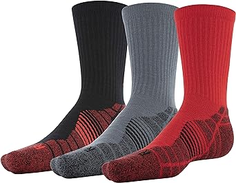 Under Armour Unisex Elevated Performance Crew Socks, 3-pairs