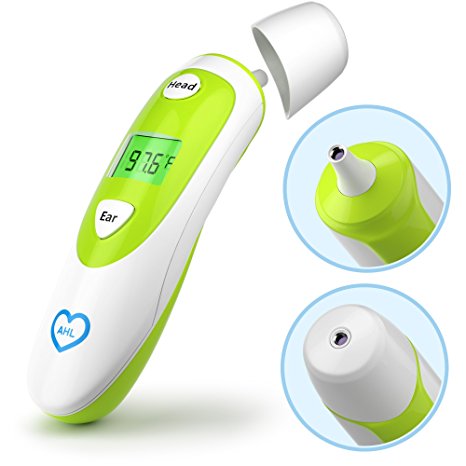 Medical Forehead and Ear Digital Thermometer - Baby to Adult, Fahrenheit & Celsius, Instant Results, Large Screen