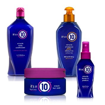 Top Selling It's A 10 Bundle, Miracle Daily Conditioner - 10oz, Miracle Shampoo Plus Keratin Sulfate Free - 10oz, Miracle Leave-in Product - 4oz, Miracle Hair Mask - 8 oz