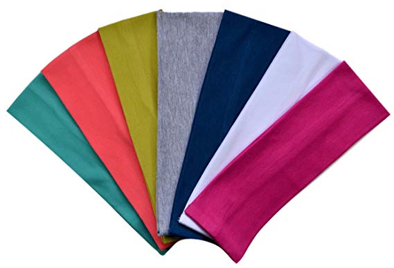 (Set of 7) 2.5 Inch Cotton Stretch Headbands From Funny Girl Designs