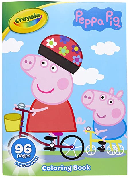 Crayola Peppa Pig Coloring Book with Stickers, Gift for Kids, 96 Pages, Ages 3, 4, 5, 6