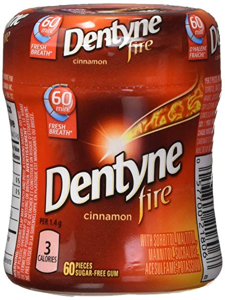 Dentyne Fire Bubble Gum, Cinnamon Bottle, 6 Count (Packaging may vary)