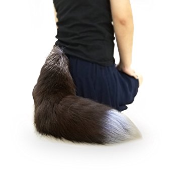 Sheicon Soft Fluffy Silver Fox Big Dress Up Tail For Cosplay